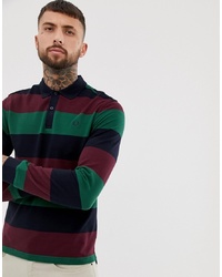 mehrfarbiger horizontal gestreifter Polo Pullover von Fred Perry