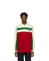 mehrfarbiger horizontal gestreifter Polo Pullover von Gucci