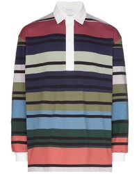 mehrfarbiger horizontal gestreifter Polo Pullover von JW Anderson