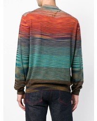 mehrfarbiger horizontal gestreifter Polo Pullover von Missoni