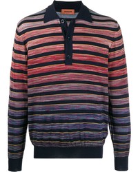 mehrfarbiger horizontal gestreifter Polo Pullover von Missoni