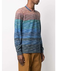 mehrfarbiger horizontal gestreifter Polo Pullover von Missoni