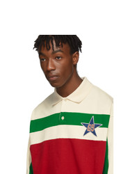 mehrfarbiger horizontal gestreifter Polo Pullover von Gucci