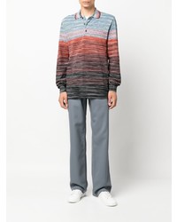 mehrfarbiger horizontal gestreifter Polo Pullover von Missoni