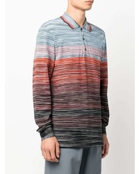 mehrfarbiger horizontal gestreifter Polo Pullover von Missoni