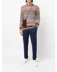 mehrfarbiger horizontal gestreifter Polo Pullover von Paul Smith