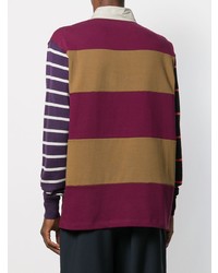 mehrfarbiger horizontal gestreifter Polo Pullover von Lanvin