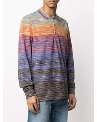 mehrfarbiger horizontal gestreifter Polo Pullover von Missoni