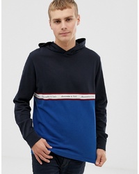 mehrfarbiger horizontal gestreifter Pullover mit einem Kapuze von Abercrombie & Fitch