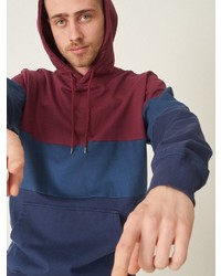 mehrfarbiger horizontal gestreifter Pullover mit einem Kapuze von cleptomanicx