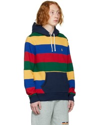mehrfarbiger horizontal gestreifter Pullover mit einem Kapuze von Polo Ralph Lauren