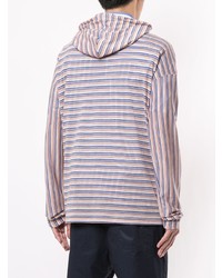 mehrfarbiger horizontal gestreifter Pullover mit einem Kapuze von Marni