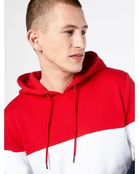 mehrfarbiger horizontal gestreifter Pullover mit einem Kapuze von Urban Classics