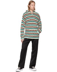 mehrfarbiger horizontal gestreifter Pullover mit einem Kapuze von Marni