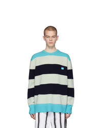 mehrfarbiger horizontal gestreifter Pullover mit einem Rundhalsausschnitt von Acne Studios