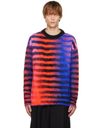 mehrfarbiger horizontal gestreifter Pullover mit einem Rundhalsausschnitt von AGR