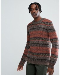 mehrfarbiger horizontal gestreifter Pullover mit einem Rundhalsausschnitt von ASOS DESIGN