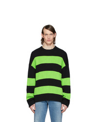 mehrfarbiger horizontal gestreifter Pullover mit einem Rundhalsausschnitt von Balenciaga