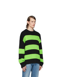 mehrfarbiger horizontal gestreifter Pullover mit einem Rundhalsausschnitt von Balenciaga