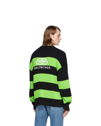 mehrfarbiger horizontal gestreifter Pullover mit einem Rundhalsausschnitt von Balenciaga