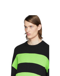 mehrfarbiger horizontal gestreifter Pullover mit einem Rundhalsausschnitt von Balenciaga