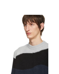 mehrfarbiger horizontal gestreifter Pullover mit einem Rundhalsausschnitt von Off-White