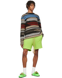 mehrfarbiger horizontal gestreifter Pullover mit einem Rundhalsausschnitt von The Elder Statesman