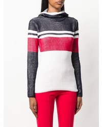 mehrfarbiger horizontal gestreifter Pullover mit einem Rundhalsausschnitt von Rossignol