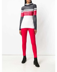 mehrfarbiger horizontal gestreifter Pullover mit einem Rundhalsausschnitt von Rossignol