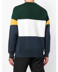mehrfarbiger horizontal gestreifter Pullover mit einem Rundhalsausschnitt von Lacoste