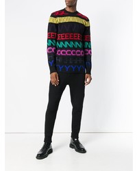 mehrfarbiger horizontal gestreifter Pullover mit einem Rundhalsausschnitt von Givenchy