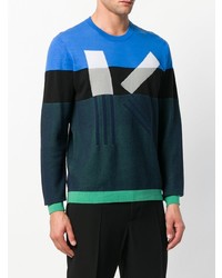 mehrfarbiger horizontal gestreifter Pullover mit einem Rundhalsausschnitt von Kenzo