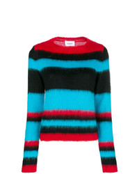 mehrfarbiger horizontal gestreifter Pullover mit einem Rundhalsausschnitt von Dondup