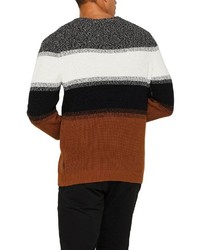 mehrfarbiger horizontal gestreifter Pullover mit einem Rundhalsausschnitt von Esprit