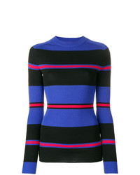 mehrfarbiger horizontal gestreifter Pullover mit einem Rundhalsausschnitt von Fiorucci