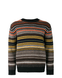 mehrfarbiger horizontal gestreifter Pullover mit einem Rundhalsausschnitt von Junya Watanabe MAN