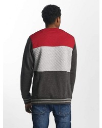 mehrfarbiger horizontal gestreifter Pullover mit einem Rundhalsausschnitt von Just Rhyse