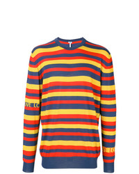 mehrfarbiger horizontal gestreifter Pullover mit einem Rundhalsausschnitt von Loewe