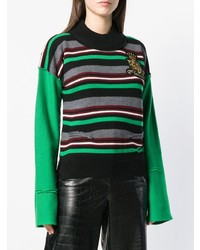 mehrfarbiger horizontal gestreifter Pullover mit einem Rundhalsausschnitt von JW Anderson