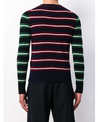 mehrfarbiger horizontal gestreifter Pullover mit einem Rundhalsausschnitt von JW Anderson