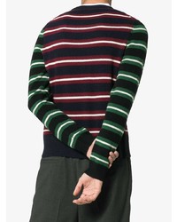 mehrfarbiger horizontal gestreifter Pullover mit einem Rundhalsausschnitt von JW Anderson