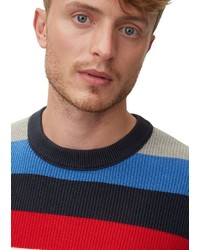 mehrfarbiger horizontal gestreifter Pullover mit einem Rundhalsausschnitt von Marc O'Polo