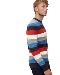 mehrfarbiger horizontal gestreifter Pullover mit einem Rundhalsausschnitt von Marc O'Polo