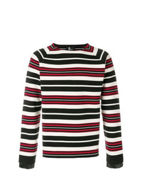 mehrfarbiger horizontal gestreifter Pullover mit einem Rundhalsausschnitt von MONCLER GRENOBLE