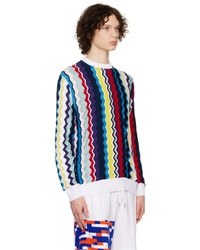 mehrfarbiger horizontal gestreifter Pullover mit einem Rundhalsausschnitt von Missoni