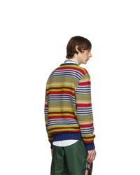 mehrfarbiger horizontal gestreifter Pullover mit einem Rundhalsausschnitt von Gucci