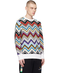 mehrfarbiger horizontal gestreifter Pullover mit einem Rundhalsausschnitt von Missoni