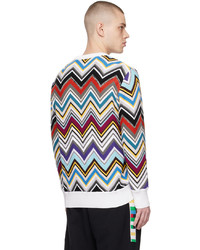 mehrfarbiger horizontal gestreifter Pullover mit einem Rundhalsausschnitt von Missoni