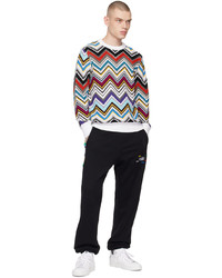 mehrfarbiger horizontal gestreifter Pullover mit einem Rundhalsausschnitt von Missoni