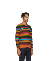 mehrfarbiger horizontal gestreifter Pullover mit einem Rundhalsausschnitt von Etro